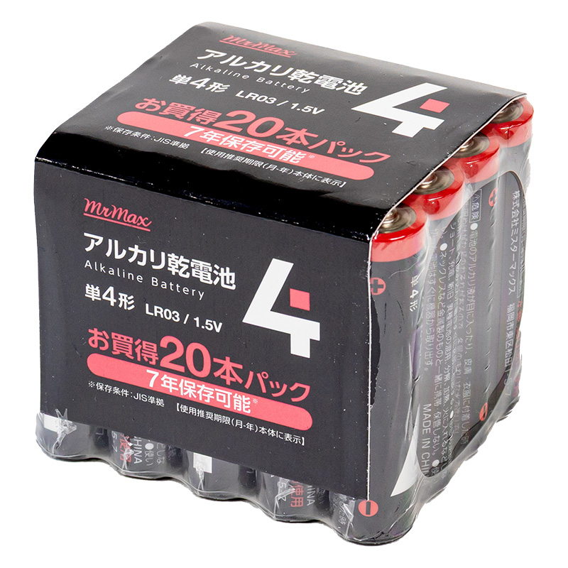 アルカリ乾電池 単4形20本パック MGCLR03｜20SV