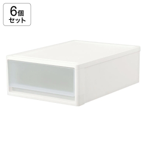 【お取り寄せ商品】【6個セット】クローゼット衣装ケース S W390×D530×H180mm 4573595498508×6 ホワイト