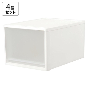 【お取り寄せ商品】【4個セット】クローゼット衣装ケース L W390×D530×H300mm 4573595498522×4 ホワイト