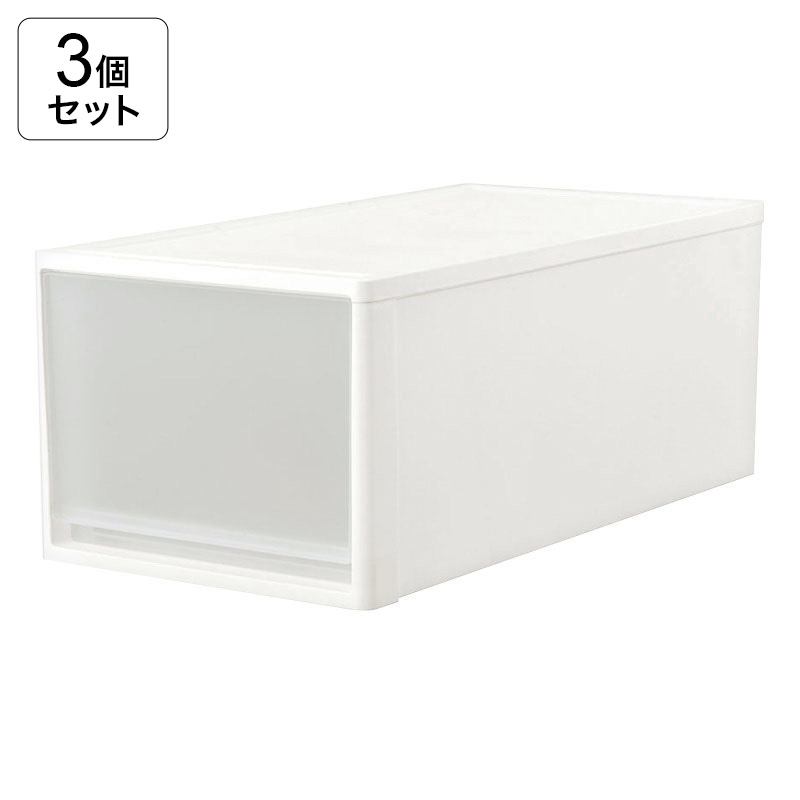 【お取り寄せ商品】【3個セット】押入れ衣装ケース L W390×D740×H300mm 4573595498553×3 ホワイト