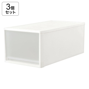 【お取り寄せ商品】【3個セット】押入れ衣装ケース L W390×D740×H300mm 4573595498553×3 ホワイト