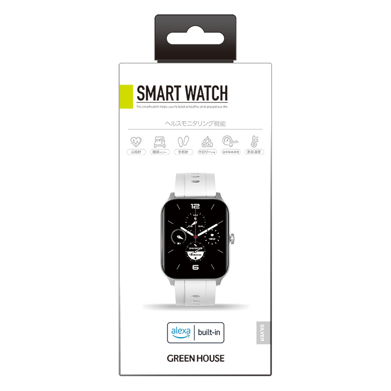 【お取り寄せ商品】スマートウォッチ スクエア GH-SMWA-SV シルバー