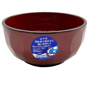 どんぶり 亀甲 溜 黒塗分