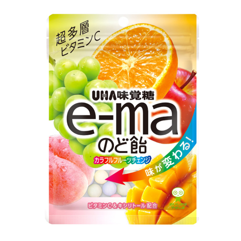 e-maのど飴 カラフルフルーツチェンジ 袋 50g