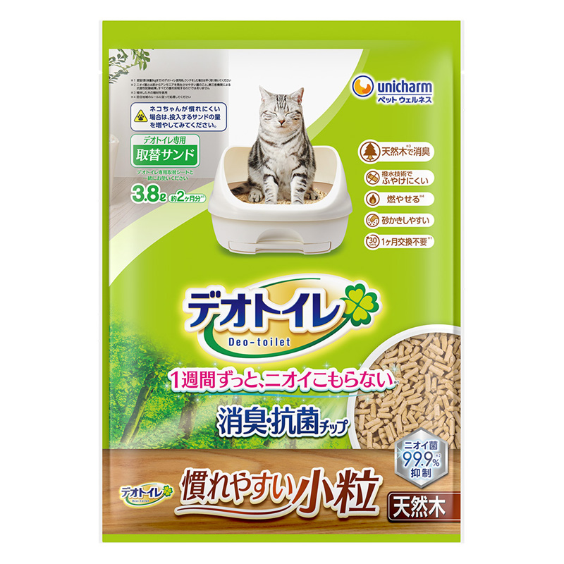 デオトイレ 消臭・抗菌チップ天然木 慣れやすい小粒 3.8L