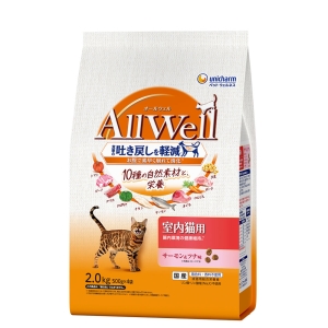 オールウェル 10種の自然素材と栄養 室内猫用 サーモンツナ味 吐き戻し軽減 2.0kg