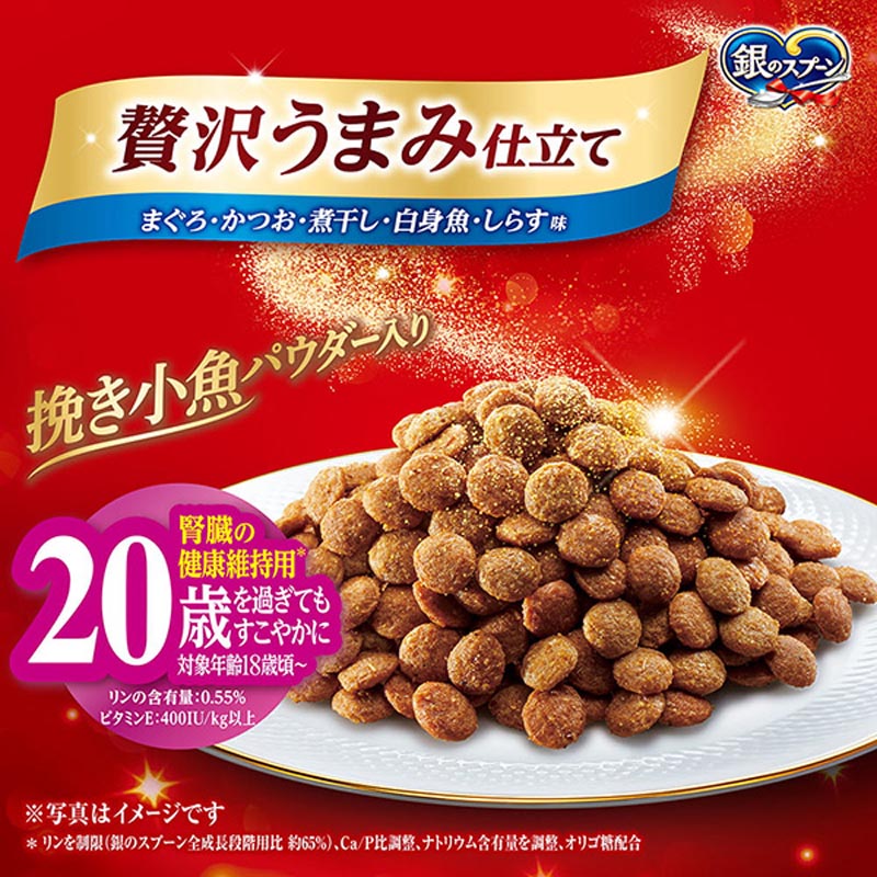 銀のスプーン 贅沢うまみ仕立て20歳を過ぎてもすこやかにまぐろ・かつお・煮干し・白身魚・しらす味 1.1kg