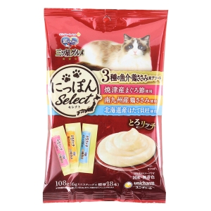 銀のスプーン三ツ星グルメおやつにっぽんSelect とろリッチ 3種の魚介・鶏ささみ味アソート 108g