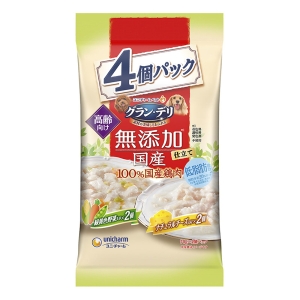 グラン・デリ 無添加仕立て 国産パウチ 高齢犬用 緑黄色野菜入り×ナチュラルチーズ入り 70g×4個