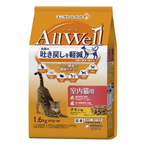 オールウェル 室内猫用 チキン味挽き小魚とささみフリーズドライパウダー入り1.6kg