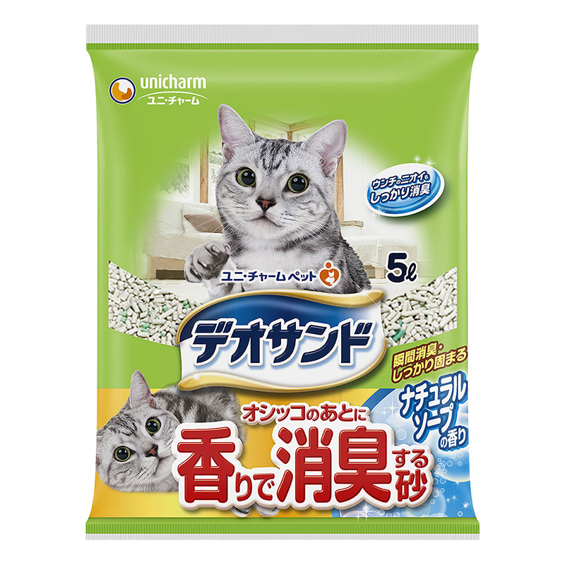 デオサンド オシッコのあとに香りで消臭する砂 ナチュラルソープの香り 5L