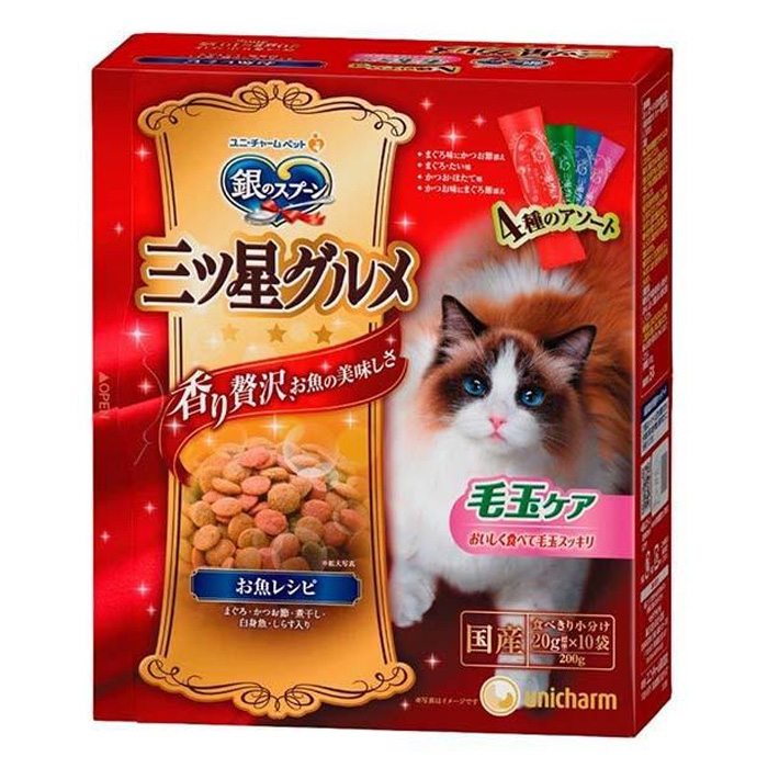 銀のスプーン 三ツ星グルメ 毛玉ケア 4種のアソート お魚レシピ 200g