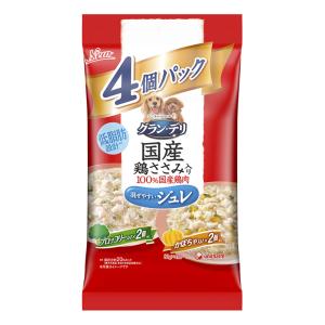 グラン・デリ 国産鶏ささみパウチジュレ成犬用4個パックブロッコリー×かぼちゃ 80g×4個パック