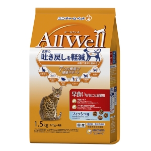 オールウェル 早食いが気になる猫用フィッシュ味挽き小魚とささみフリーズドライパウダー入り 1.5kg