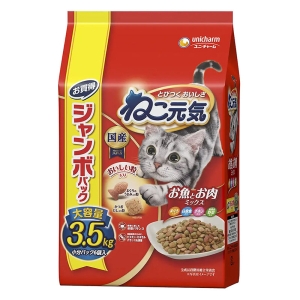 ねこ元気 お魚とお肉ミックス まぐろ・白身魚チキン・緑黄色野菜入り 3.5kg
