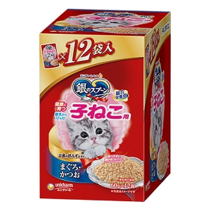 銀のスプーン パウチ 健康に育つ子猫用 まぐろ・かつお 60g×12袋入