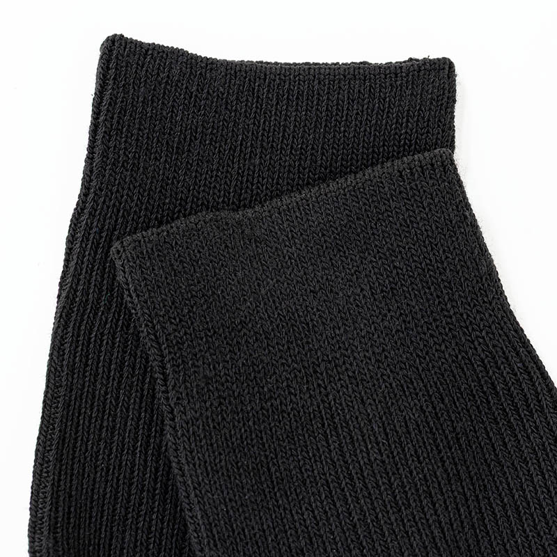 メンズ リバーシブルソックス ハーフ丈 リブ 黒 3FZ03W 25-27cm