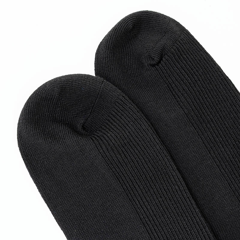メンズ リバーシブルソックス ハーフ丈 リブ 黒 3FZ03W 25-27cm