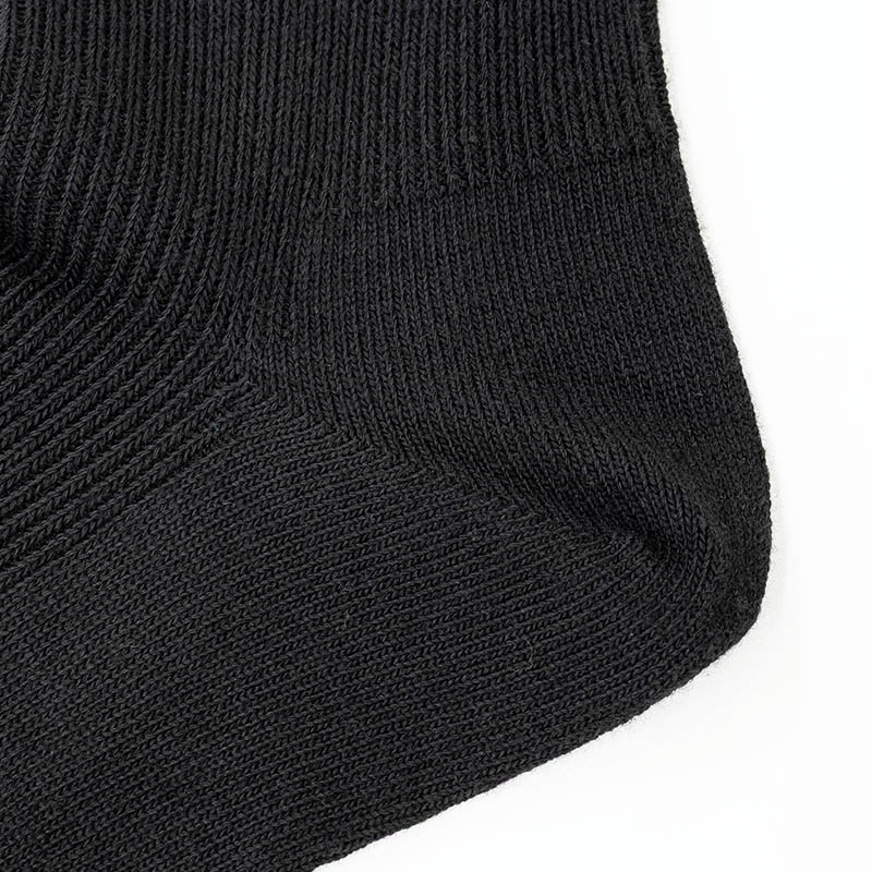 メンズ リバーシブルソックス ハーフ丈 リブ 黒 3FZ03W 25-27cm