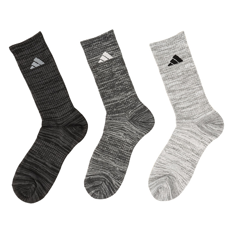 メンズ adidas 補強 クルー丈ソックス MIX 3足組