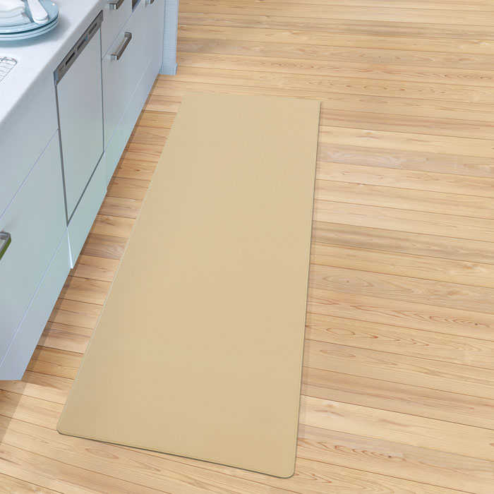 PVCキッチンマット ベージュ 45cm×120cm