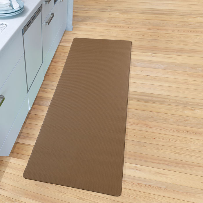 PVCキッチンマット ブラウン 45cm×240cm