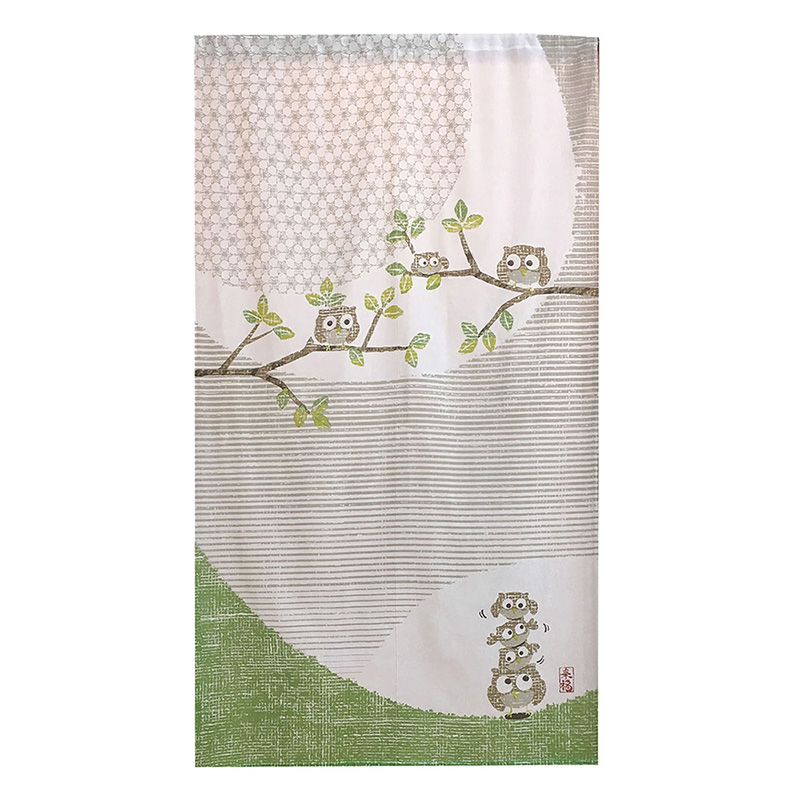 のれん(幸せ家族) 約85×150㎝ ベージュ