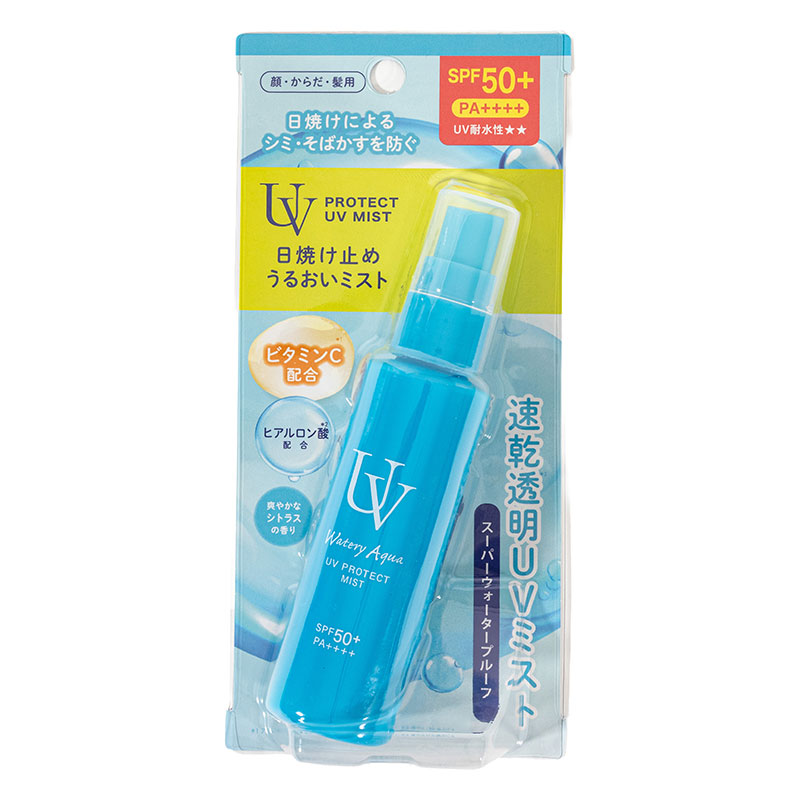 速乾透明 UVプロテクトミスト SPF50+PA++++ 顔・からだ・髪用 スーパーウォータープルーフ 70ml