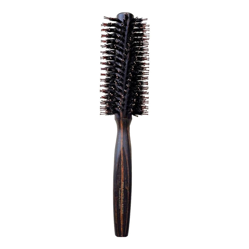 ヘアブラシ 獣毛+ナイロン毛ロールブラシ 1P