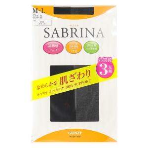 サブリナ ストッキング 3足組 ブラック M-L