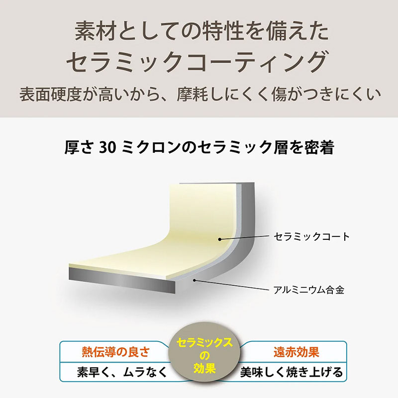 セラブリッド フライパン 20cm(IH・ガス火対応)ベージュ