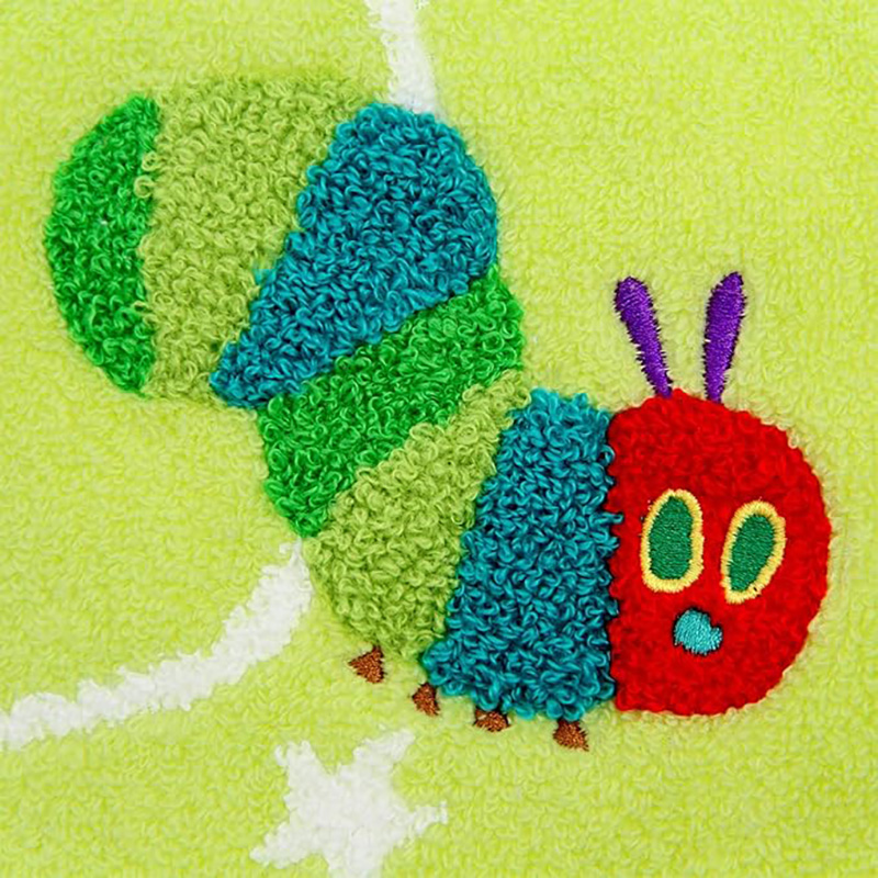 【お取り寄せ商品】はらぺこあおむし ウォッシュタオル ハロー 34×35cm グリーン