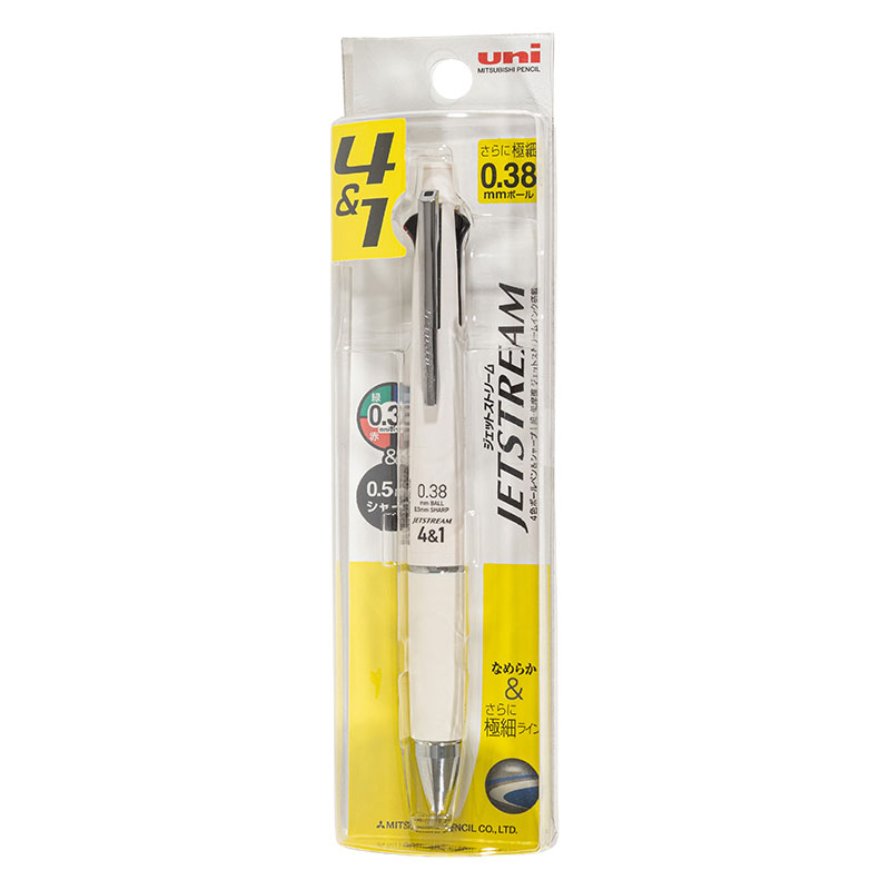 ジェットストリーム 多機能ペン 4&1(黒、赤、青、緑0.38mm+シャープ0.5mm)アイボリー