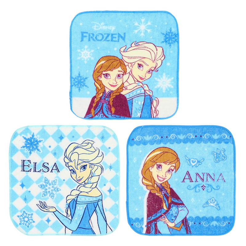ミニタオル アナと雪の女王 16×16cm 3枚組