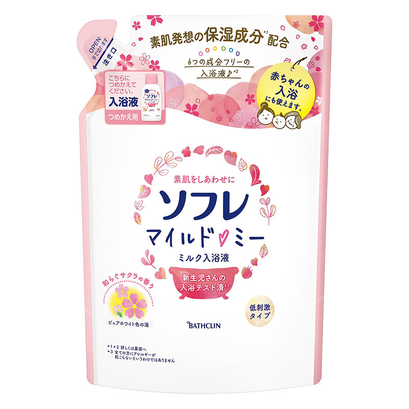 ソフレマイルド・ミー ミルク入浴液 和らぐサクラの香り つめかえ用 600g