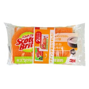 スコッチ・ブライト 抗菌ウレタンスポンジたわし リーフ型3層 2個パック