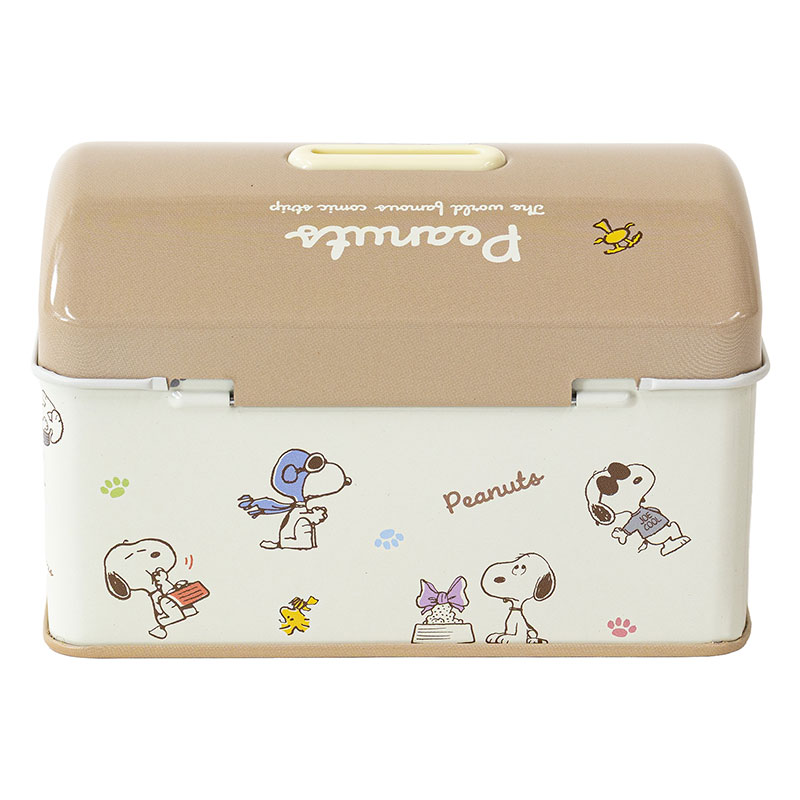 カギ付き缶バンク スヌーピー ベージュ