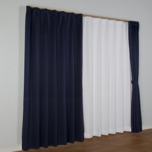 省エネ遮光カーテン 200×178cm ネイビー 1枚入り