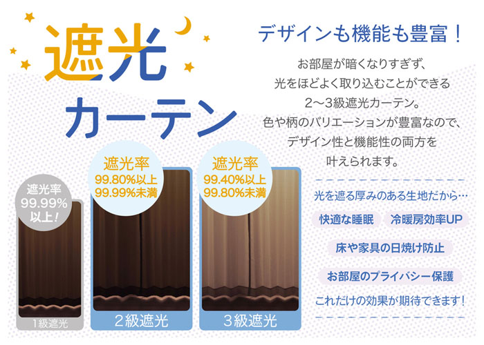 3級遮光・形状記憶ドレープカーテン2枚組 レガシー ベージュ 幅150cm×丈215cm
