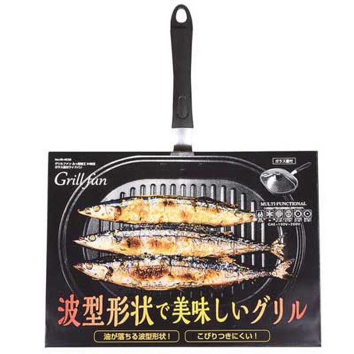 ふっ素加工IH対応ガラス蓋付ワイドパン