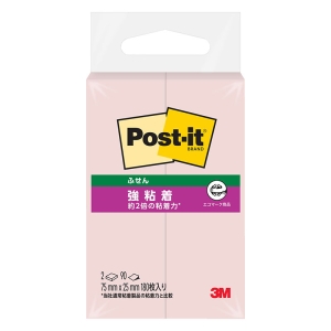 ポストイット 強粘着ふせん ピンク 75×25mm 90枚×2パッド(180枚入)