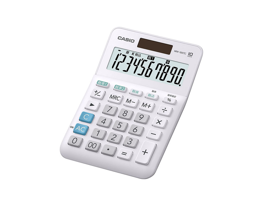 W税率電卓ミニジャストタイプ ホワイト