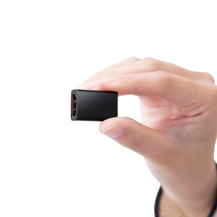 HDMI アダプタ 延長 金メッキ 4K 60p AD-HDAASS01BK