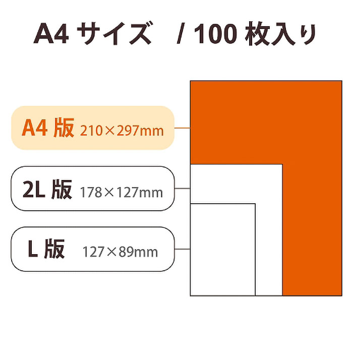 写真用光沢紙 バリュー A4 薄手 100枚入り