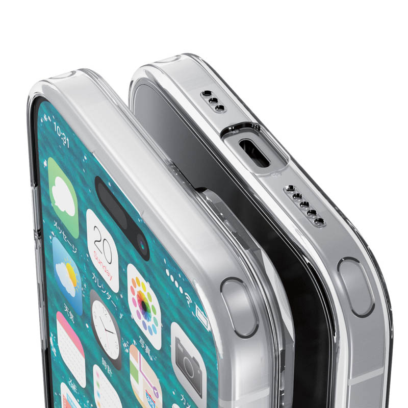 【お取り寄せ商品】iPhone 15 ハイブリッドケース 極限保護 クリア