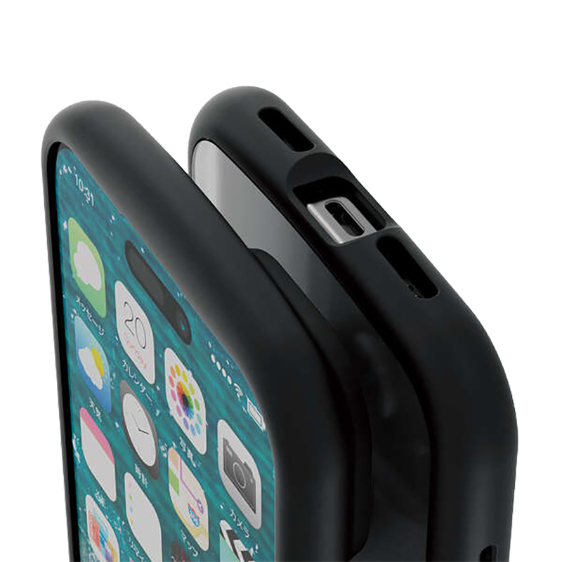 iPhone 15 TOUGH SLIM LITE フレームカラー リング付 ブラック