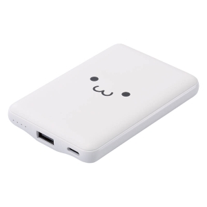 モバイルバッテリー リチウムイオン電池 薄型 5000mAh USB Type-C入出力1ポート×USB-A出力1ポート しろちゃん
