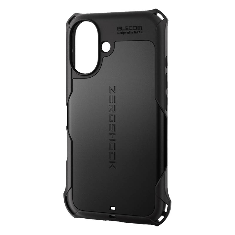【お取り寄せ商品】iPhone 16 ZEROSHOCK ハイブリッドケース ブラック