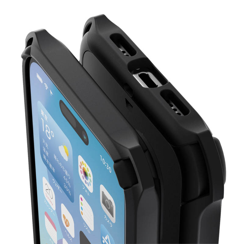 【お取り寄せ商品】iPhone 16 ZEROSHOCK ハイブリッドケース ブラック