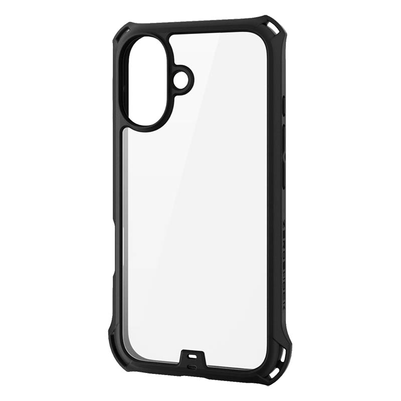 【お取り寄せ商品】iPhone 16 ZEROSHOCK ハイブリッドケース フレームカラー ブラック 背面クリア